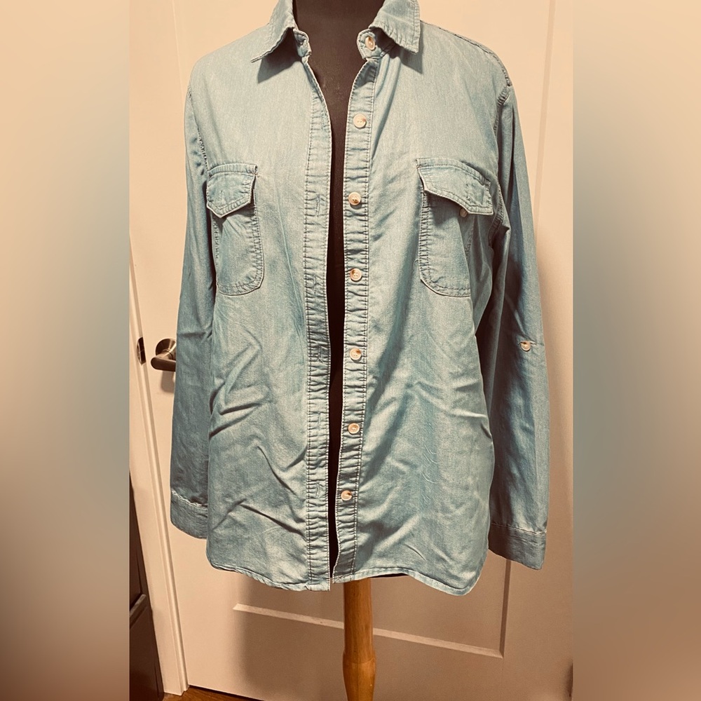 Light blue button down shirt
